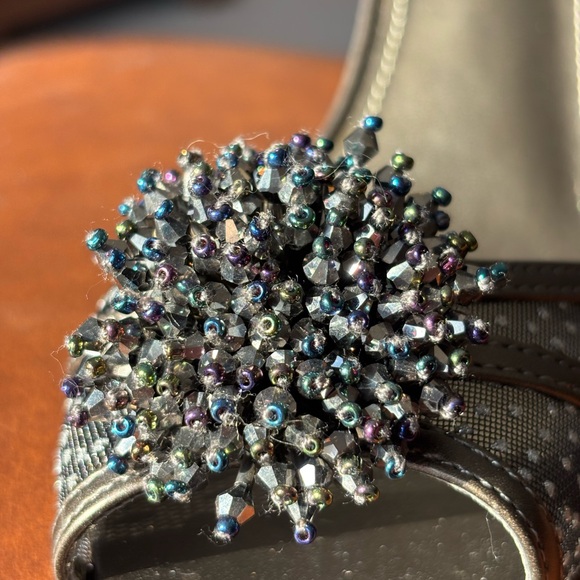 M By Marinelli Exposed Pewter Peep Women's Heels - Picture 3 of 10